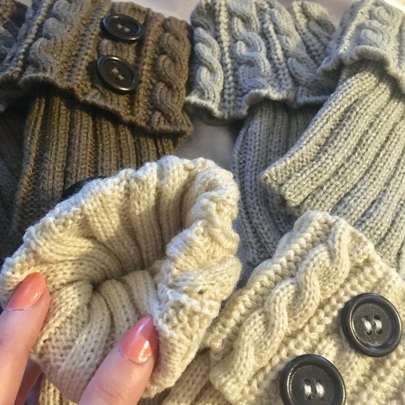 Buttons Boot Cuff Socks Knitted Leg Warmers - Picture 8 of 8